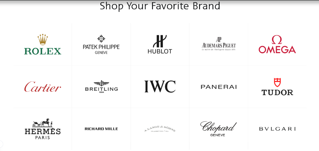 Shop Your Favorite Brand - Rolex, Patek Philippe, Audemars Piguet, Richard Mille, Cartier, Omega